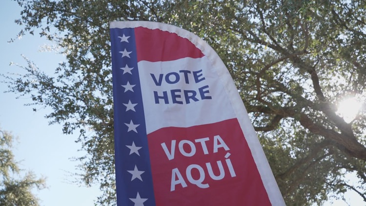 Voters at a polling place in Plano during early voting